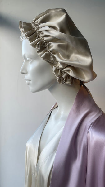 Reversible Luxury Silk Sleep Bonnet - Adjustable, Double Layered