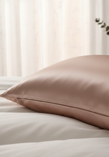 rose gold silk pillowcase zelta roze zida spilvendranma