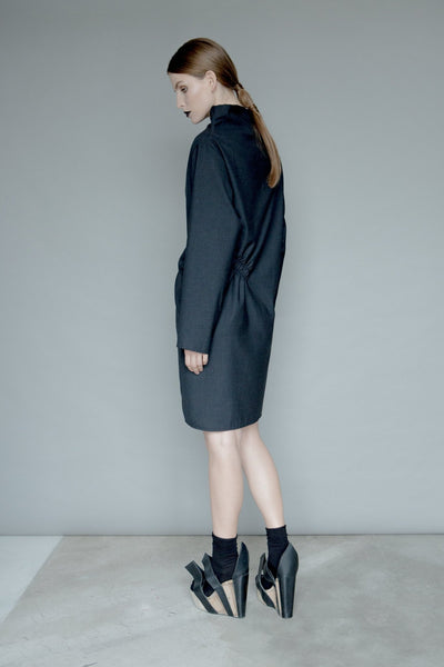 Diagonal Gathering Dress