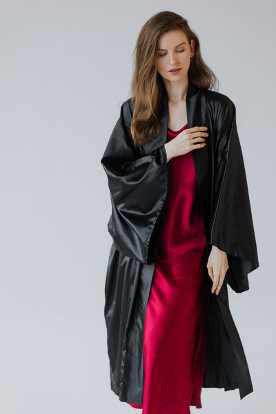 READY TO SHIP 100% Mulberry Silk Kimono Robe – Handmade Luxury | One Size Fits Most