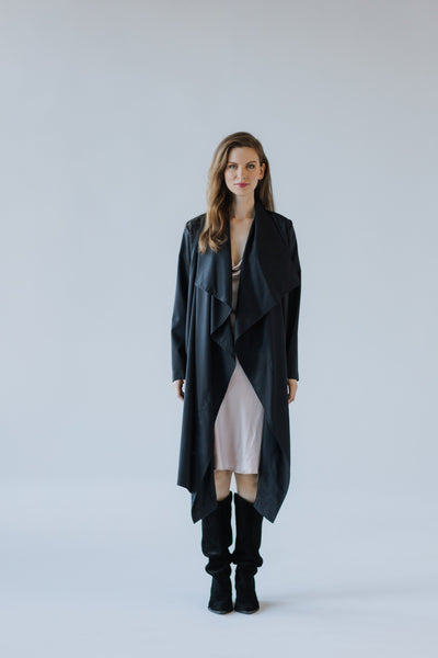 Cotton Twill Overlap Trench coat