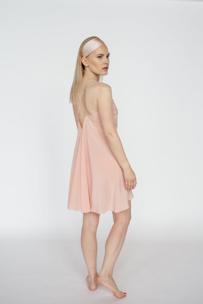 Pink Pure Mulberry silk crepe slip nightdress, one size