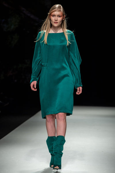 Rectangle  Sleeve Emerald Green Dress